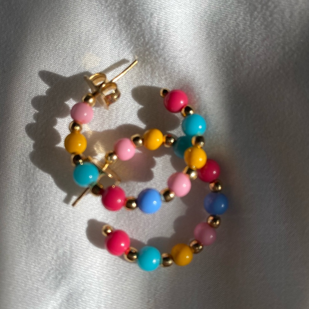 Multicolored Brazilian Hoop Earrings